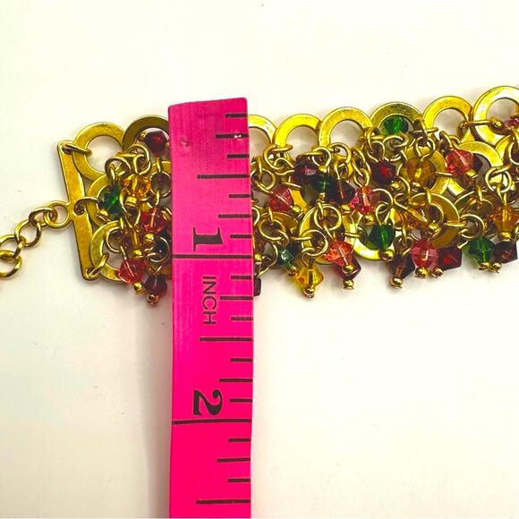Joan Rivers Bracelet Dangle Gold Tone Circles Link Vintage VTG Retro Chunky - Picture 9 of 14